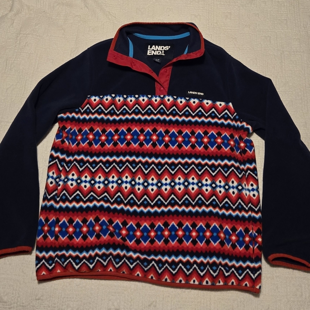 Lands' End Southwestern Pattern Pullover, Size Sm… - image 4